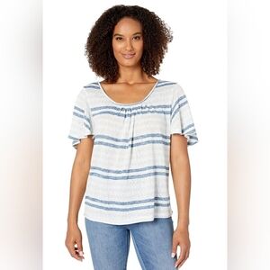Nordstrom NWT Bobeau Women's Flowy Flutter Sleeve Striped Tee Size Small